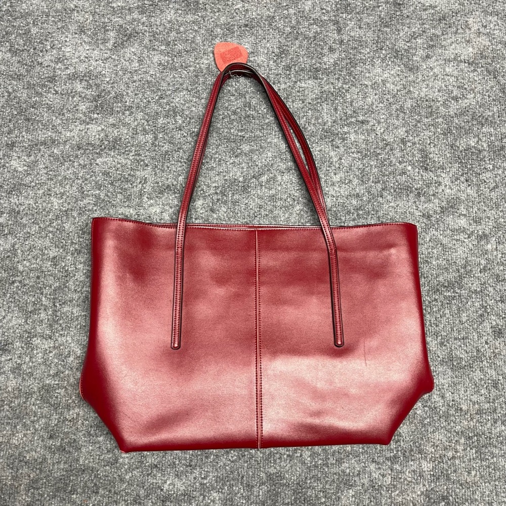 Obosoyo Women Red Tote Bag Zip Top Shoulder Bag Minimalist Work Bag - Picture 5 of 13